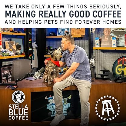 Stella Blue Ground Coffee, Big Cat Blend, Medium Roast, Caramel, Hazelnut and Fruity Notes, 100% Arabica, Ethically Sourced from Central and South America, 12 oz bag