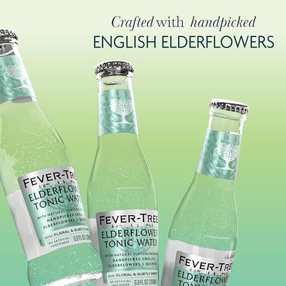 Fever-Tree Tonic Water Glass Bottles, Elderflower, 163.2 Fl Oz