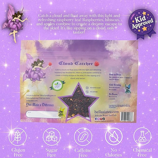 Bellasia Tea Could Catcher for Kids Using Real Fruit Pieces - Caffeine Free Herbal Tea Blend with Real Ingredients & Balanced Flavor- Add Loose Leaf Tea to Your Child’s Routine for A Fun & Tasty Drink. 20-25 Cups