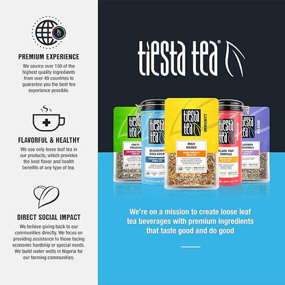 Tiesta Tea - Dried Hibiscus | Loose Leaf | Cut & Sifted Hibiscus Flower | Premium Blend | Non-Caffeinated | Make Hot or Iced & Brews Up to 200 Cups | 16 Ounce Resealable Bulk Pouch