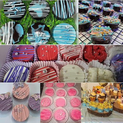 Round Chocolate Cookie Molds,SAGOOITS 12-Cavity Cylinder Chocolate Silicone Molds for Covered Oreo, Cookies Candy Jelly Mini Cakes and Muffin(2 PCS)