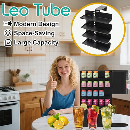 Flavor Pods Storage Holder for Ninja Thirsti Soda Machine, 4-Tier Organizer for Ninja Thirsty Flavor Pods, Hold 20 Flavor Water Drops, Space-saving & Easy to Access, Soda Maker Accessories