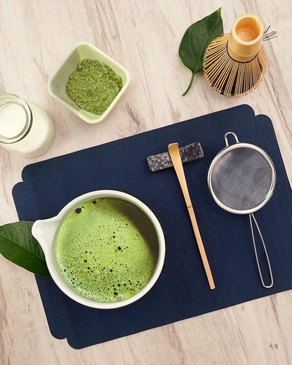 7 Pcs Matcha Kit Set, Matcha Whisk and Bowl with Spout, Powder Sifter, Whisk Holder, Bamboo Scoop and Scoop Rest, Perfect Prepare Tools for Making Matcha Tea (Charcoal Grey)