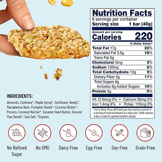 YES Bar – Salted Maple Pecan – Plant Based Protein, Decadent Snack Bar – Vegan, Paleo, Gluten Free, Dairy Free, Low Sugar, Healthy Snack, Breakfast, Low Carb, Keto Friendly (6 Count)