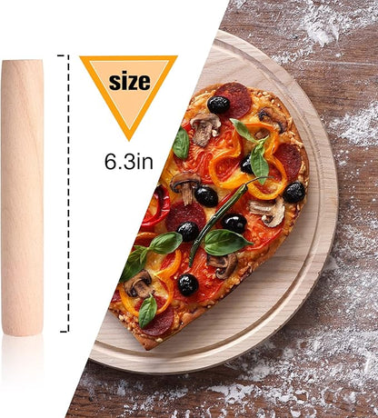 Small Wooden Rolling Pin, Dumpling Dough Roller Wooden Mini Rolling Pins Kitchen Utensil Tool for Fondant, Pasta, Bread, Pastry, Cookies, Pizza, Pie, Cylinder Style, 6.3 Inch (20 Pieces)