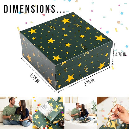 Explosion Gift Box with Treats – Premium Surprise Snack Box with Donuts, Cookies, Chips & More – Blank Design for Any Occasion – Party, Celebration, or Just Because Gift (Explosion Gift Box)