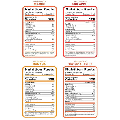 Nature's Turn Freeze-Dried Fruit Snacks, Mixed Tropical (Mango, Pineapple, Banana) Fruit Crisps, Pack of 4 (1.2 oz Each)