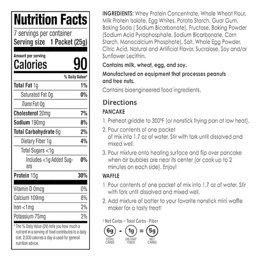 BariWise Protein Pancake & Waffle Mix, Golden Delicious, Low Sugar & Low Carb (7ct)