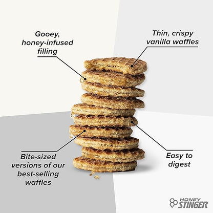 Honey Stinger Organic Mini Vanilla Waffles, Energy Stroopwafel for Exercise, Endurance and Performance, Sports Nutrition for Home & Gym, Pre and Post Workout, 5 Bags, 26.5 Ounce
