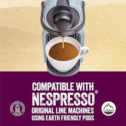 La Natura Lifestyle Beauty Coffee Pods - Lungo Roast European-Style with Biotin, Zinc & Selenium for Hair, Skin & Nails Health - Nespresso Original Line Compatible Pods - Pack of 10