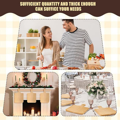 Lounsweer 6 Pcs Thicken Cutting Board Bulk Wood Board for Chopping Serving Charcuterie Material for Laser Engraving Mother' Day Wedding Housewarming Gift