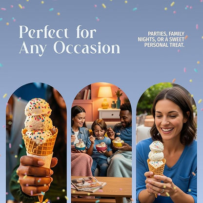 Triple Scoop - Premium Birthday Cake Ice Cream Mix For Ice Cream Maker. Simple, Easy, Delicious. From Gourmet Mix To Maker in 5 Minutes, Makes 2 Creamy Quarts, Made in USA (1 Pack, Birthday Cake)