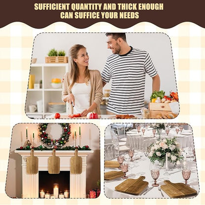 Lounsweer 6 Pcs Thicken Cutting Board Bulk Wood Board for Chopping Serving Charcuterie Material for Laser Engraving Mother' Day Wedding Housewarming Gift