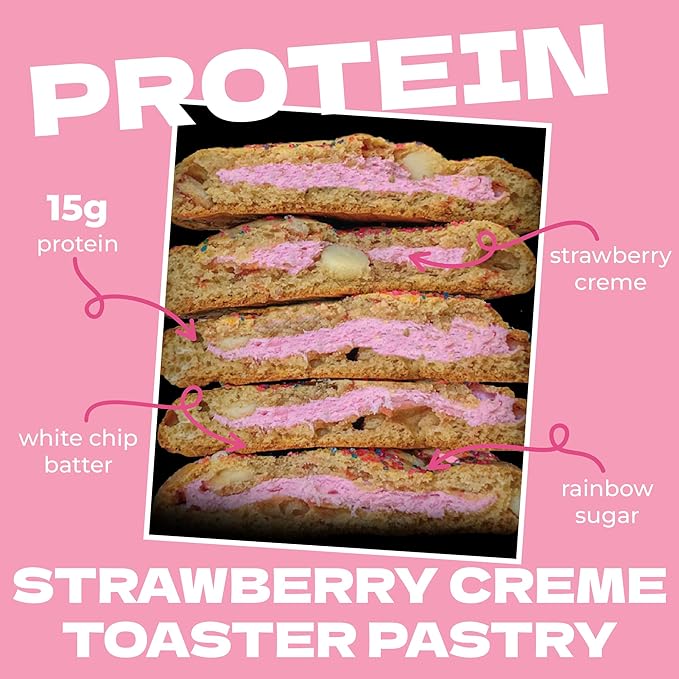 My Cookie Dealer Protein Cookies, Strawberry Creme (2.2oz, Pack of 12) - 15g Protein per Cookie - Individually Wrapped Workout Snacks for On-The-Go Travel