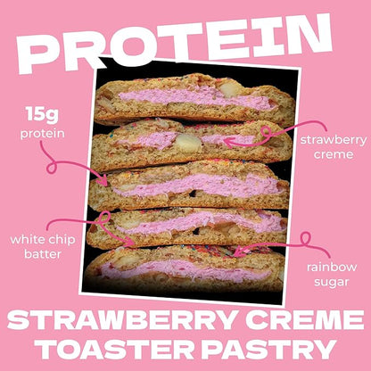 My Cookie Dealer Protein Cookies, Strawberry Creme (2.2oz, Pack of 6) - 15g Protein per Cookie - Individually Wrapped Workout Snacks for On-The-Go Travel