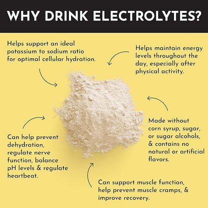 JUST INGREDIENTS Tropical Paradise Electrolytes Drink Mix - Coconut Water, Sea Salt, Trace Minerals - 30 Servings
