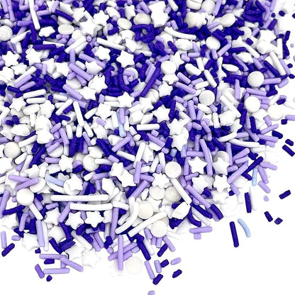 Manvscakes Sprinkles- Edible Cake and Cupcake Sprinkles with Assorted Shapes and Sizes, Purple Sprinkle Mix for Cookies, Ice Cream, Cake and Cupcake Decorating