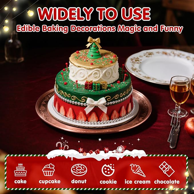 Christmas Sanding Sugar Sprinkles,150g/5.3oz,Edible Red Green and White Sprinkle for Cake Decorating,Colored Crystals Sprinkle Mix for Cookies,Ice Cream,Fondant Cake,Caramel Apples,Cupcakes Decoration Topper,Desserts,Wedding Birthday Christmas Thanksgi...