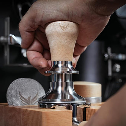58mm Espresso Tool Set for Breville Dual Boiler, Oracle Jet, and Oracle Touch: Maple Bottomless Portafilter, Calibrated Tamper, Dosing Funnel with Puck Screen, and Adjustable Distributor