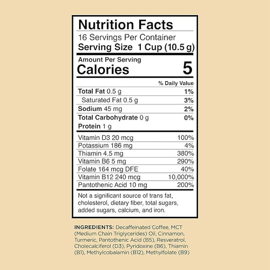 VitaCup Decaf Genius Keto Coffee Pods with MCT Oil, Turmeric, and Vitamins B1, B5, B6, B9, B12, D3 for Focus in Recyclable Single Serve Pod Compatible with K-Cup Brewers Including Keurig 2.0, 64 CT