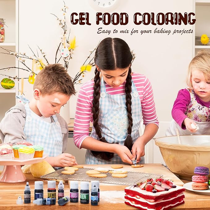 Food Coloring Gel - Vibrant Color Gel Food Coloring for Cake Decorating, Baking, Easter Egg, Icing - Tasteless Food Color Dye for Fondant, Cooking, Slime, Airbrush (Black, 5.3oz)