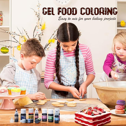 Food Coloring Gel - Vibrant Color Gel Food Coloring for Cake Decorating, Baking, Easter Egg, Icing - Tasteless Food Color Dye for Fondant, Cooking, Slime, Airbrush (Black, 5.3oz)