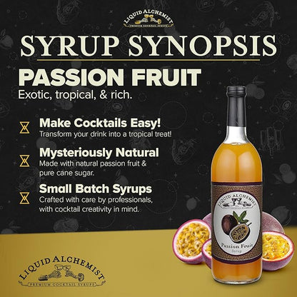 Liquid Alchemist Passion Fruit Syrup for Cocktails - Real Ingredients Make our Mix for Cocktails the Perfect Margarita Mix - Our Non-GMO Passion Fruit Syrup for Drinks is Vegan (12 oz)