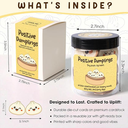 Positive Dumpling Jar – Emotional Support Dumplings, Cute Self Care & Comfort Jar with 60 Uplifting Notes, Funny Christmas Gifts for Teen Girls, Women, Tweens, Birthday Gifts for Teen Girls, Women, Tweens