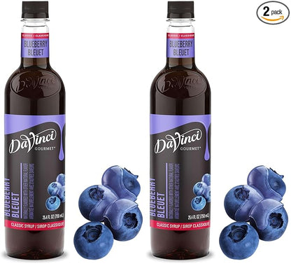 DaVinci Gourmet Classic Blueberry Syrup, 25.4 Fl Oz (Pack of 2)