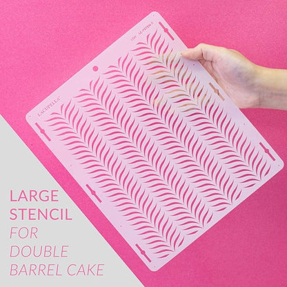 Cake Baking Stencil - Seamless Delicate Pattern for Decorating Tall Double Barrel Cake to Use with Buttercream, Royal Icing, Ganache, Paint, Airbrush (CHEVI)