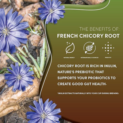 Teeccino French Roast Chicory Coffee Alternative - 11 Ounce - Ground Herbal Coffee That’s Prebiotic, Caffeine-Free & Acid Free, Dark Roast, (Pack of 3)