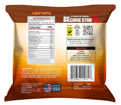 Become Strong High Protein Cake, 18g Protein, 2g Sugar, BNG Cookies (10 ct.) (Carrot Cake)