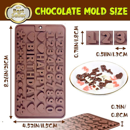 Number Chocolate Silicone Mould for DIY Candies or Fondant - 4 Pack…