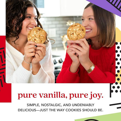 David's Cookies Fresh Baked Decadent Jumbo Vanilla Chip Macadamia Nut Cookies – 2lb Gift Basket Tin with 8 Large Vanilla Cookies – Bakery-Style Soft and Chewy Dessert for Birthdays, Special Occasions