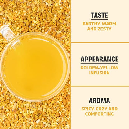 BREWIX, Turmeric Ginger Loose Herbal Tea (100+ Cups, 7.05oz/200g) Caffeine & Gluten Free | Ginger Root Tea | Savory & Spicy