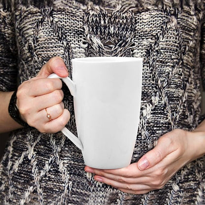amhomel Porcelain Tea Mug with Infuser and Lid, 16 Ounce Ceramic Tea Cup for Loose Leaf, Coffee, Cocoa and Milk, Tea Gift for Tea Lovers, Set of 2(White)