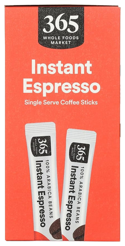365 by Whole Foods Market, Instant Espresso, Dark Roast, 25 Single Serve Coffee Sticks, 2.65 Ounces