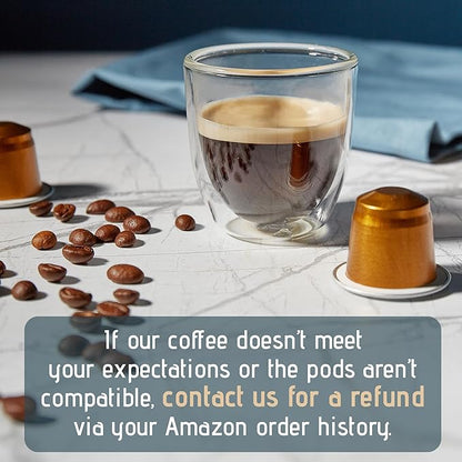 Artuzzi 120ct Compatible Nespresso Coffee Pods For Nespresso Original Machines | Espresso Ristretto Lungo Coffee Capsules | Espresso Variety Pack I Aluminum & Recyclable