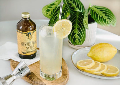 Portland Syrups Meyer Lemon Syrup - Premium Beverage Concentrate for Delicious Cocktails, Tea, Soda, Coffee Drinks, Baking, and More - 12 oz with 12 Servings (Pack of 1)