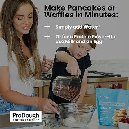 ProDough Shop Buttermilk Pancake and Waffle Mix - Gluten Free, Low Carb, High Protein Pancake Mix - Healthy Pancakes and Waffles for Breakfast or Snack
