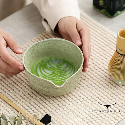 Matcha Whisk Set – Ceramic Bowl, Bamboo Chasen, Chashaku & Holder | Japanese Matcha Kit for Beginners, Traditional Matcha Set for Ceremonial Tea Preparation