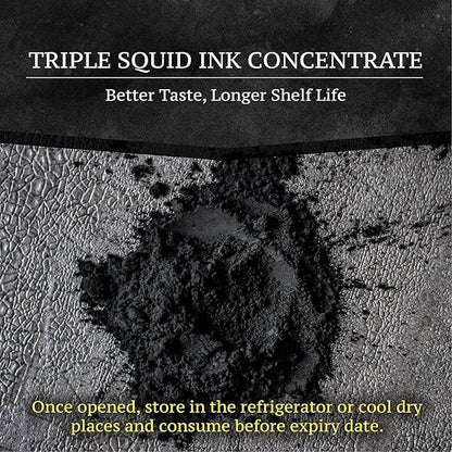 Black Hut Squid Ink Powder, Food Coloring for Rice Noodles Pasta Spaghetti Risotto, Nero Di Seppia, Tinta de Sepia, Halal Certificate, Contains Molluscs, 1.76oz / 50g (Pack of 1)