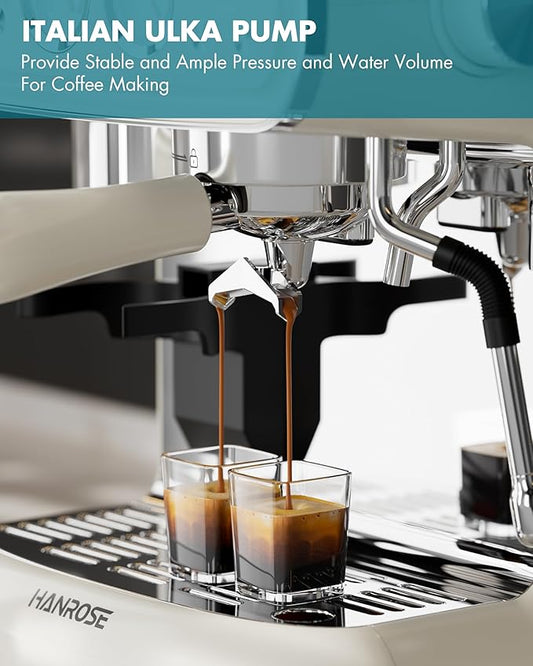 Espresso Machine With Grinder, 20 Bar Espresso Machine with Milk Frother Steam Wand, Espresso Machines for Home, Expresso Coffee Machines Professional, Cappuccino Latte Machine