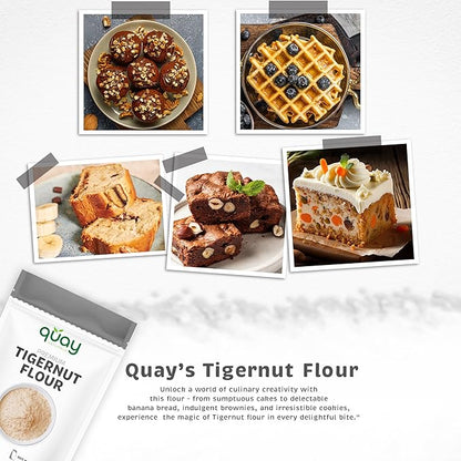 Quay Naturals Organic Tigernut Flour, 1lb, Gluten Free, Grain Free, Nut Free Flour - Paleo Friendly - Non GMO