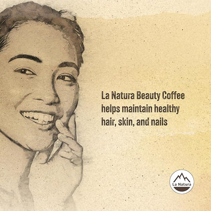 La Natura Lifestyle Beauty Coffee Pods - Lungo Roast European-Style with Biotin, Zinc & Selenium for Hair, Skin & Nails Health - Nespresso Original Line Compatible Pods - Pack of 10