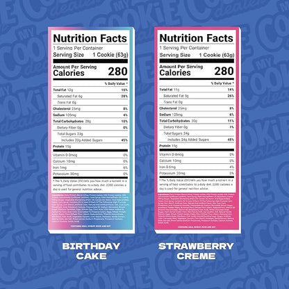 My Cookie Dealer Protein Cookies, Variety Pack (5-Pack, 2.2oz Each) - 15-17g of Protein per Cookie - Individually Wrapped Travel Snacks