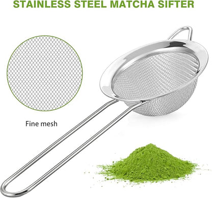 Matcha Whisk Set - Premium Complete Ceremonial Grade Matcha Set with Bamboo Whisk, Matcha Bowl with Spout, Scoop, Sifter & Holder - Authentic Japanese Tea Kit for Traditional Tea Preparation