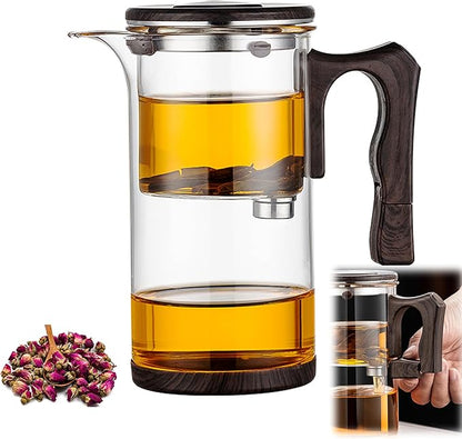 Enchanti Tea Pot - 750ml/25.4oz Magic Witchcraft Enchanted Glass Teapot with Strainer Loose Leaf Tea Innovative Water Separation Magnetic Teapot,Borosilicate Glass Tea Infuser Elegant Gift Packaging