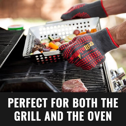 Grillaholics Barbecue Gloves, Top Cooking Gloves in Barbeque Grilling Accessories, 660°F Heat Resistant with ThermoMatrix™ Silicone, Protect Your Hands with BBQ Oven Mitts