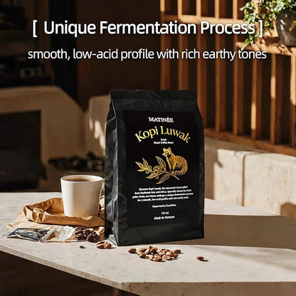 MATINÉE Wild Kopi Luwak Coffee Beans, Medium Roast, Whole Bean Coffee, Civet Coffee, Wild Kopi Luwak Coffee - Sustainably Sourced From Vietnam, 16oz / 454 Grams